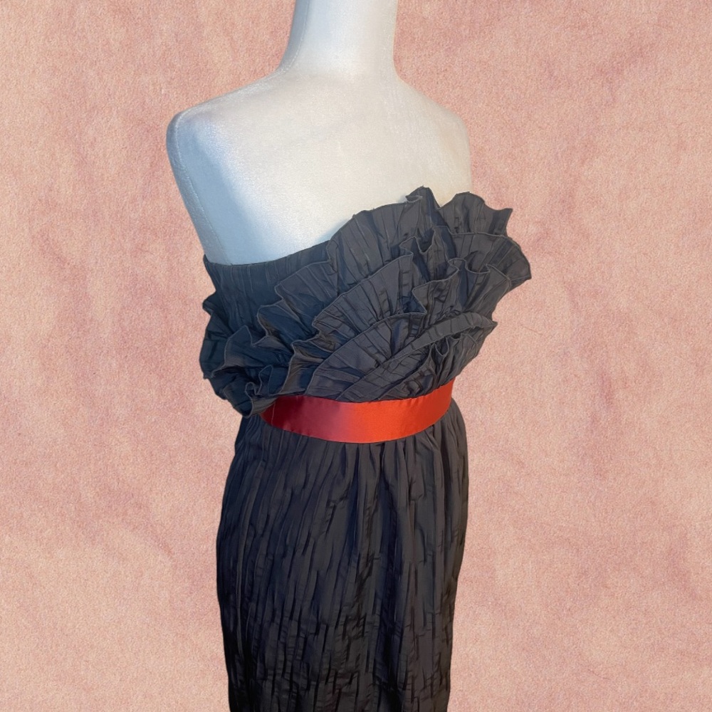 Bcbgeneration - Grey Strapless Ruffle Neck Dress … - image 6